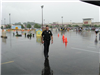 Officer Walking in Parking Lot