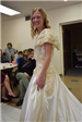 Girl modeling wedding dress