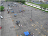 Aerial View of Police Car and Bike Rodeo Course
