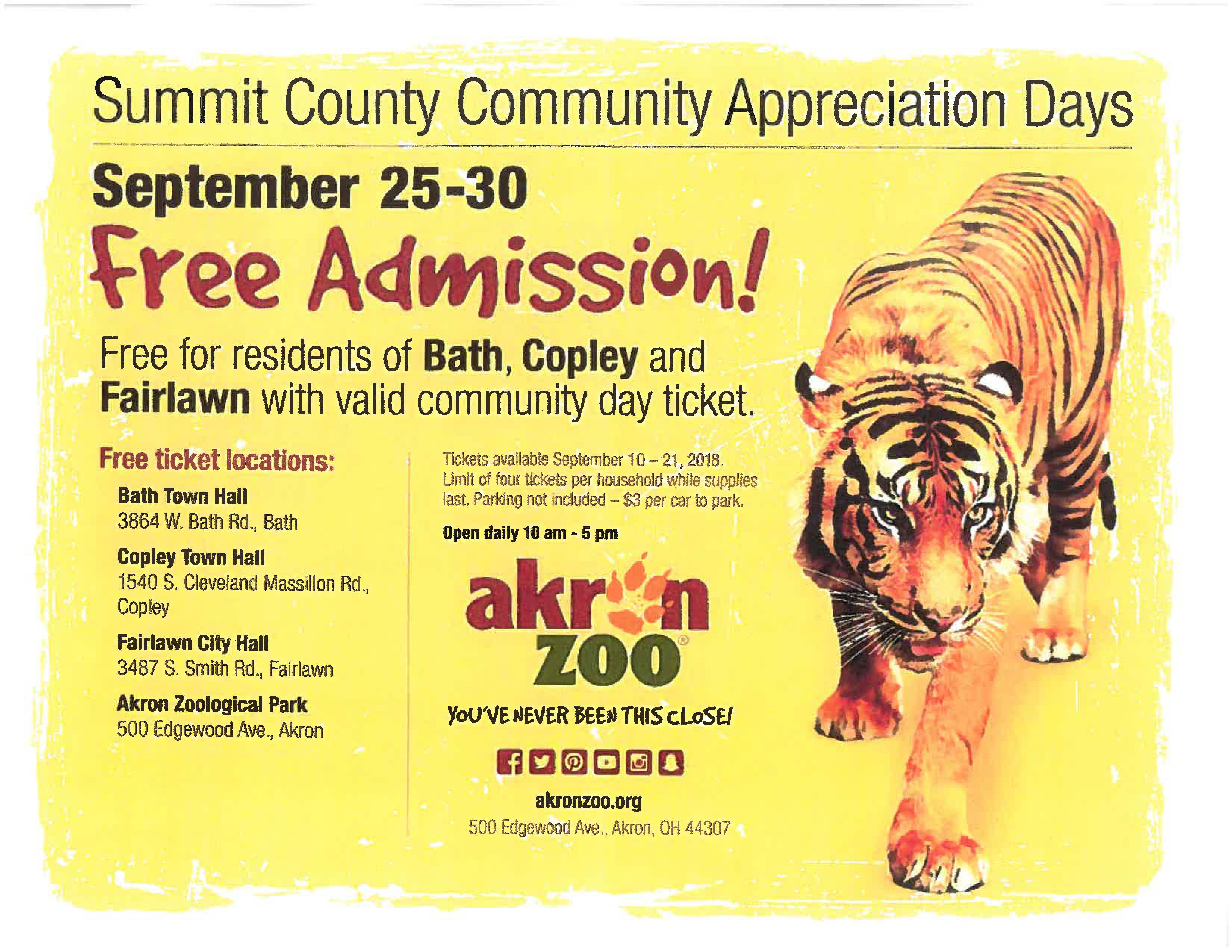 Free Zoo Tickets Flyer