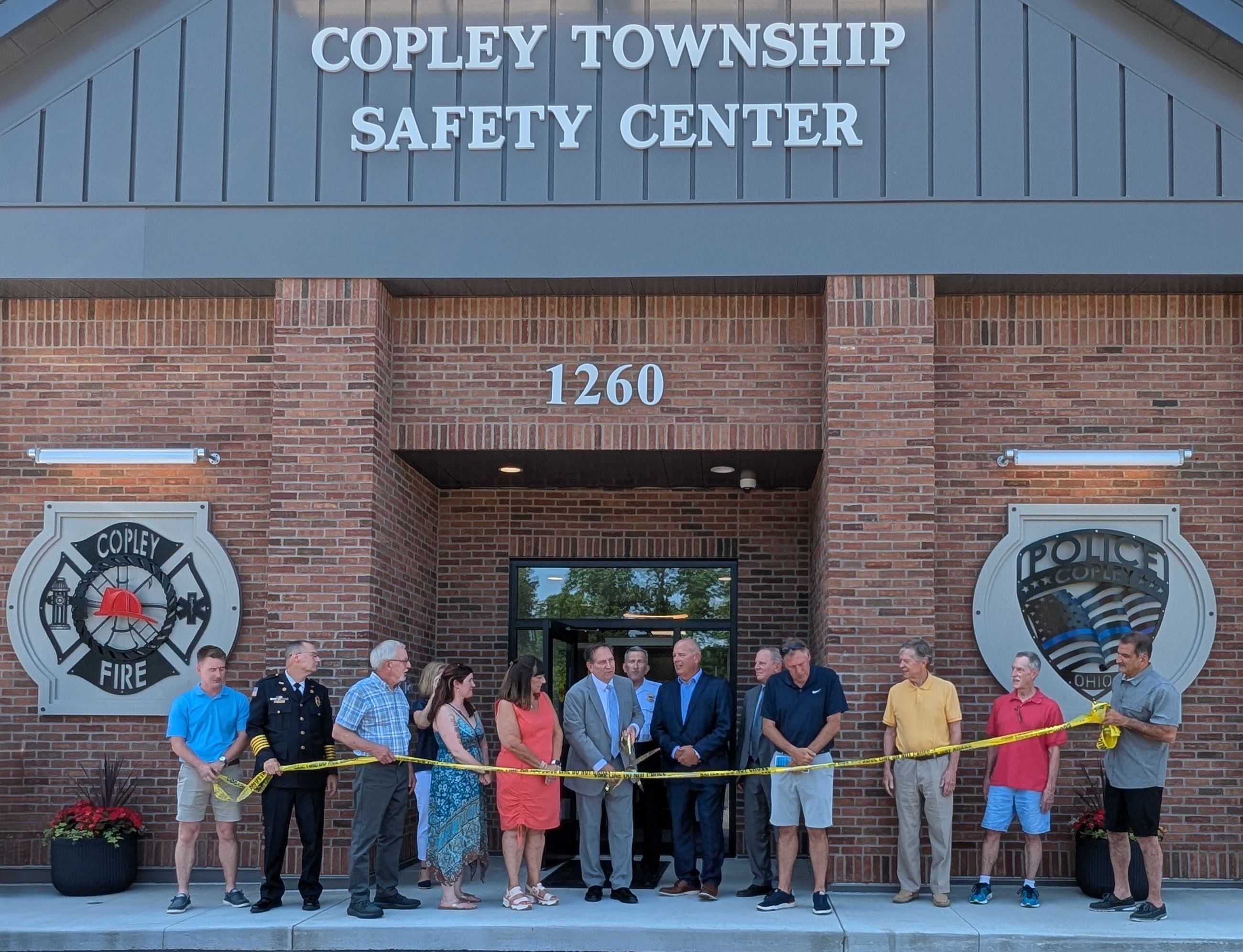 Ceremonial Ribbon Cutting Of Fire and Police Caution Tape at the Safety Center Facility Dedication - June 22, 2025
