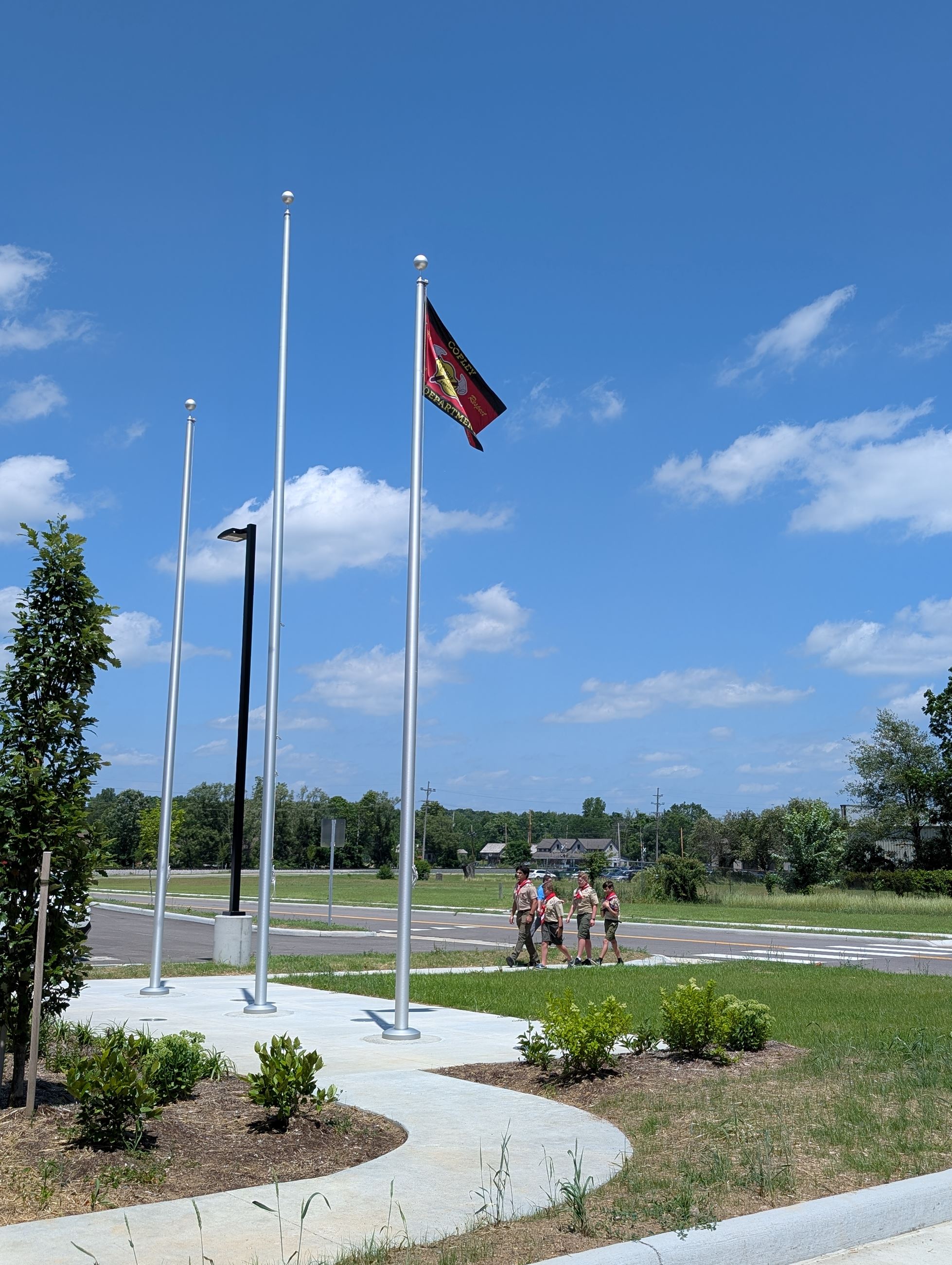Boy Scout Troop 382 Raising the American Flag at the Safety Center Facility Dedication - June 22, 2025