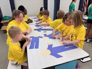 Safety Town Students Make Crafts on Day 1 of Safety Town 2025