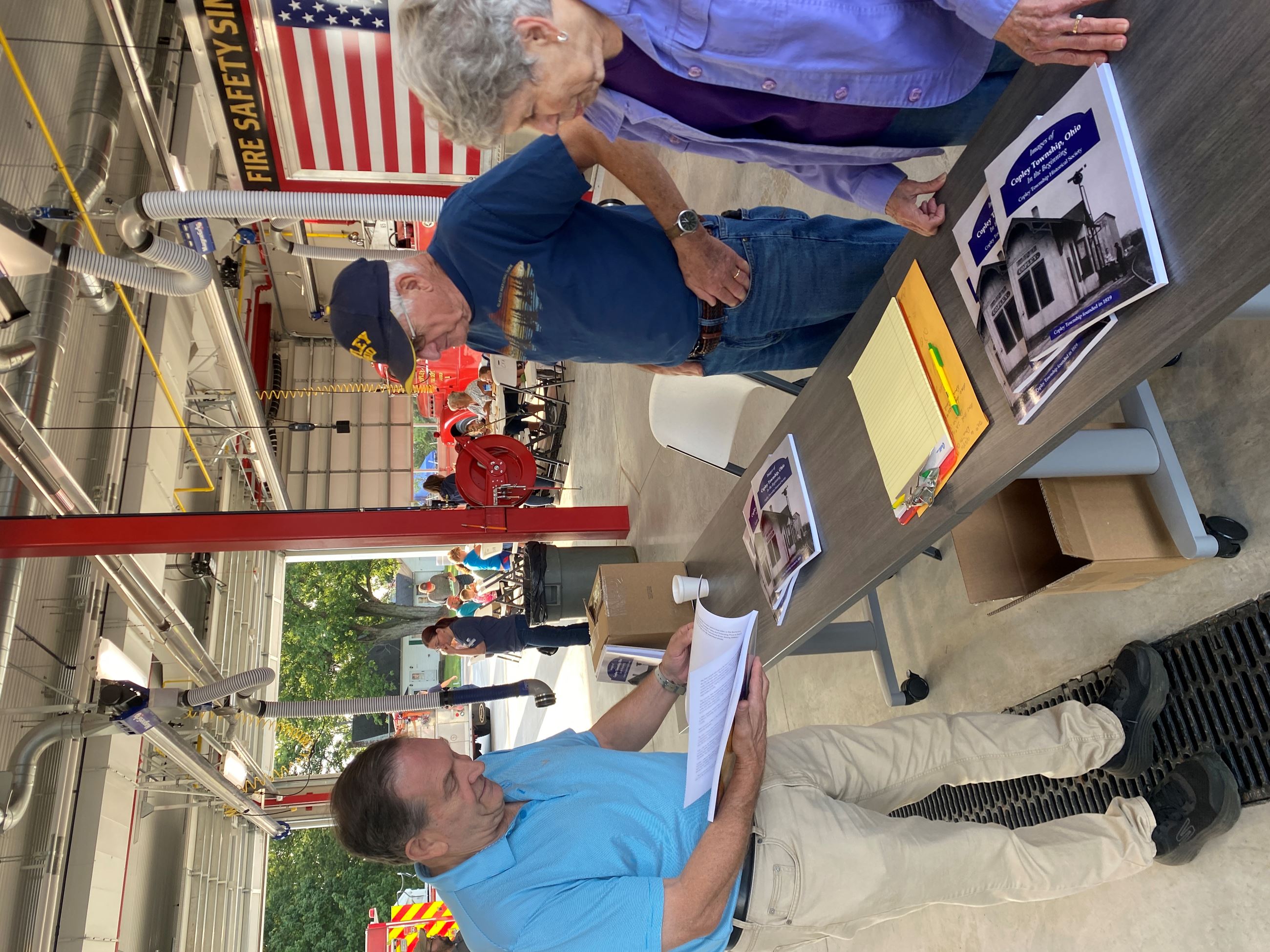 Trustee Scott Dressler Visiting the Copley Township Historical Society at the Copley Fire & Rescue Pancake Breakfast Taking Place at the Copley Safety Center
