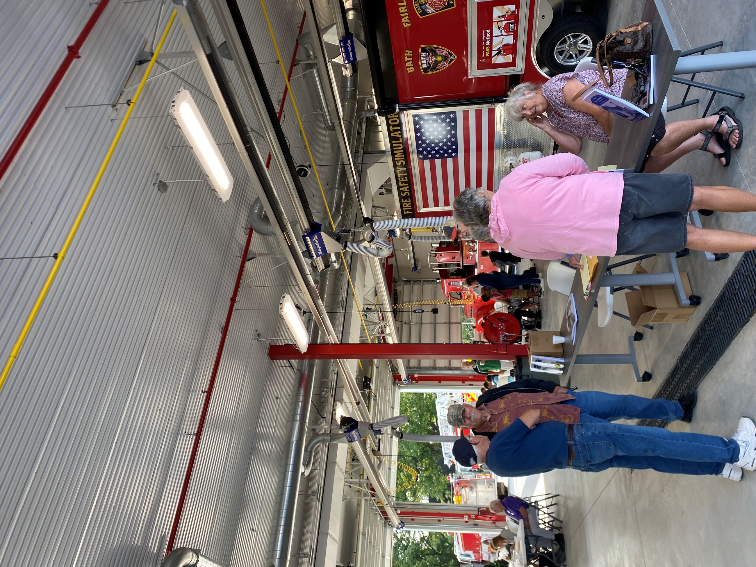 Residents Speaking with Copley Township Historical Society at Copley Fire & Rescue Pancake Breakfast