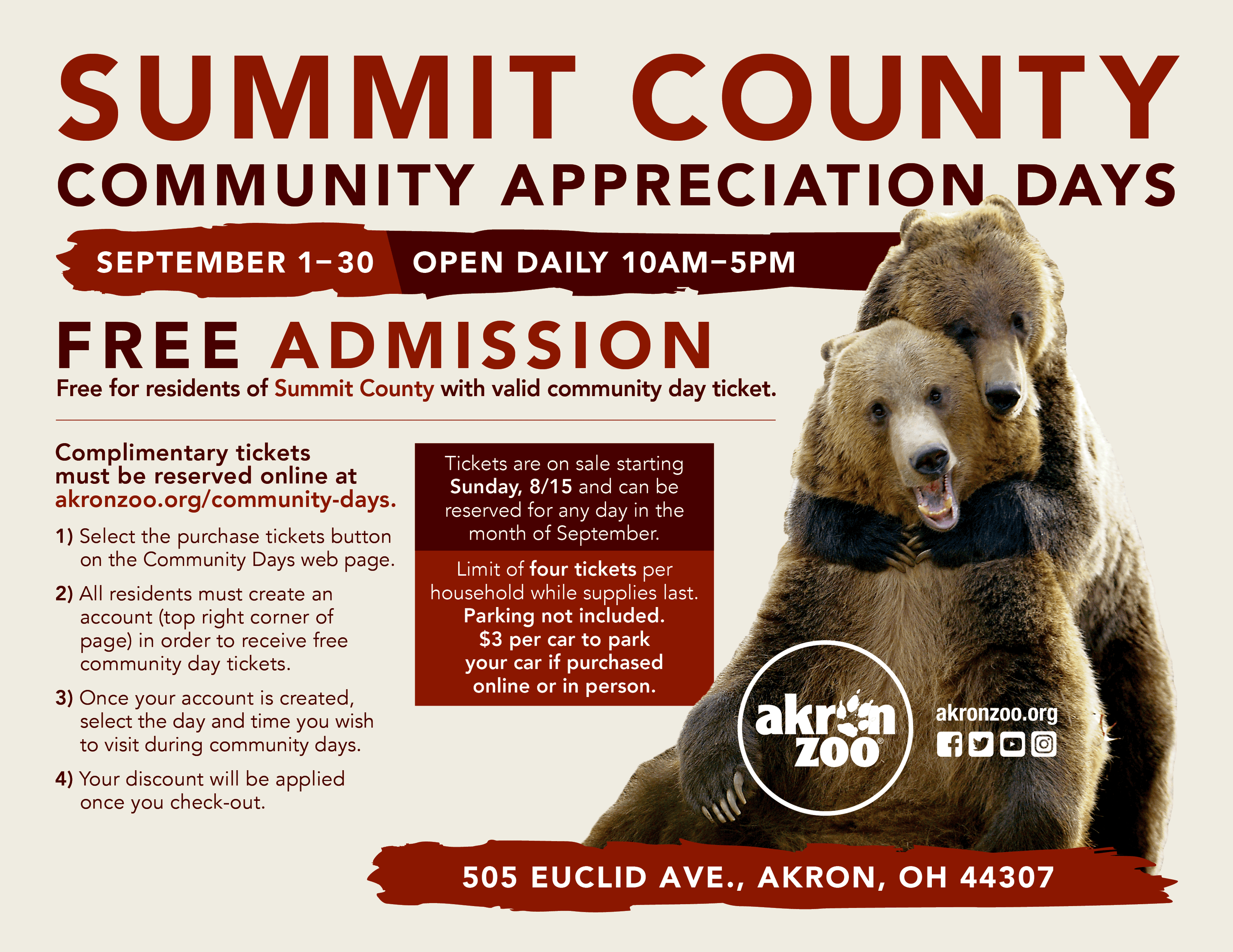 Akron Zoo Community Day Flyer 2021