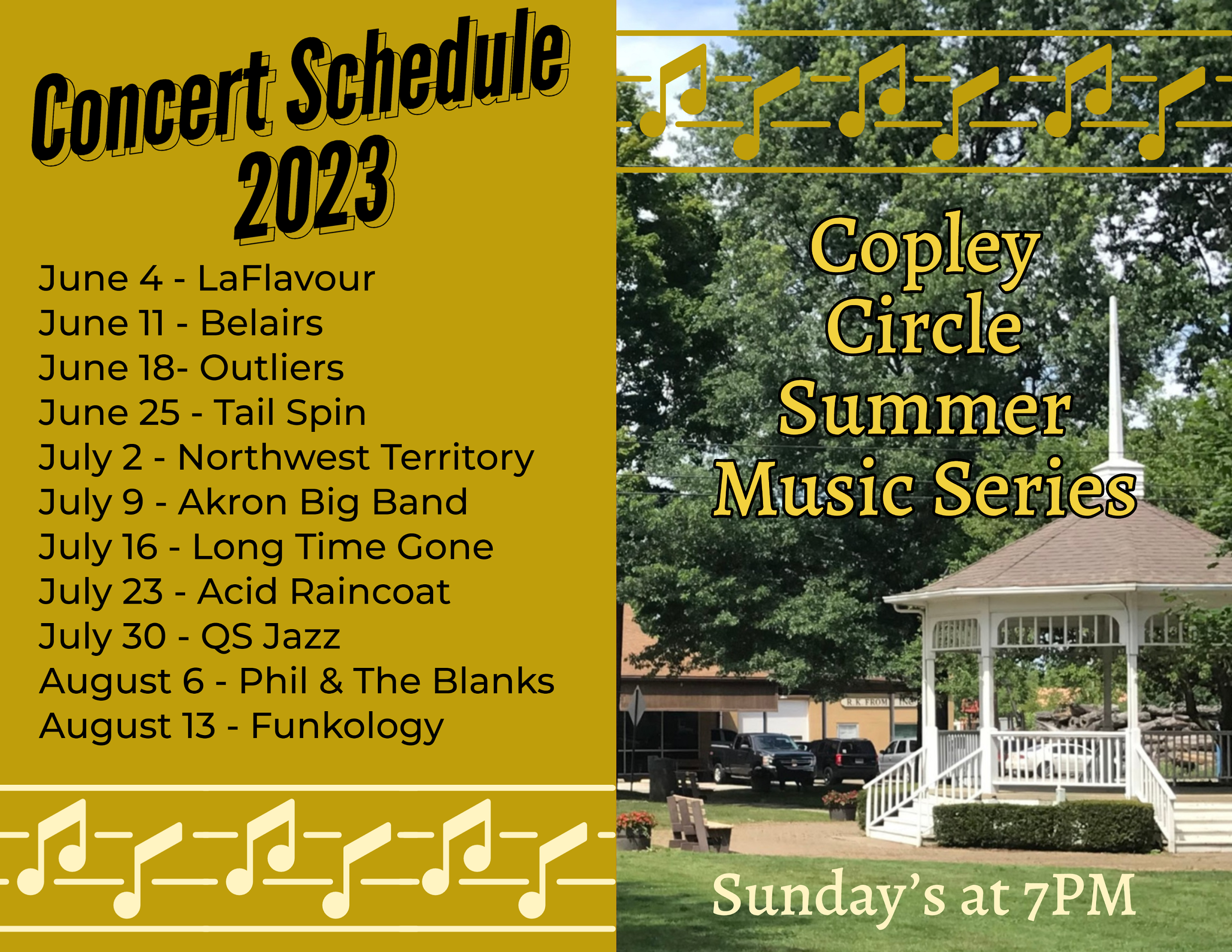 Circle Concert Schedule 2023